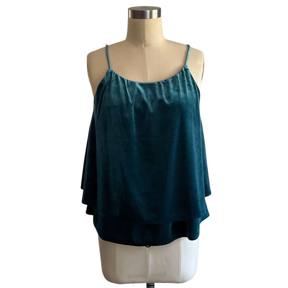 Old Navy Teal Two-Layered Velvet Top: Y2K, Modern